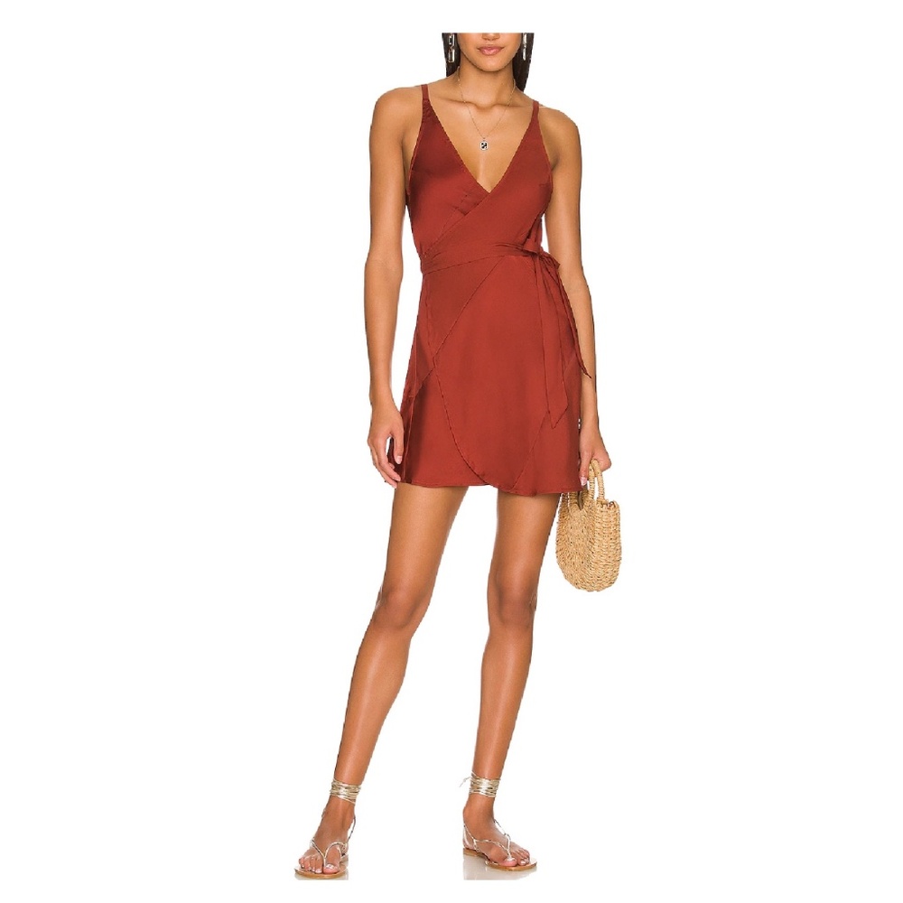 NWT Free People Satin Wrap Dress